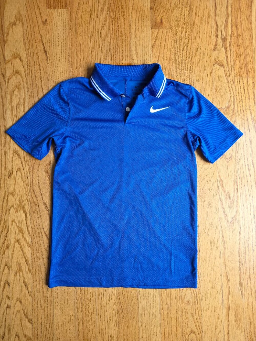 Nike Boys Dri-FIT Standard Fit Short Sleeve Polo Shirt Royal Blue Size M